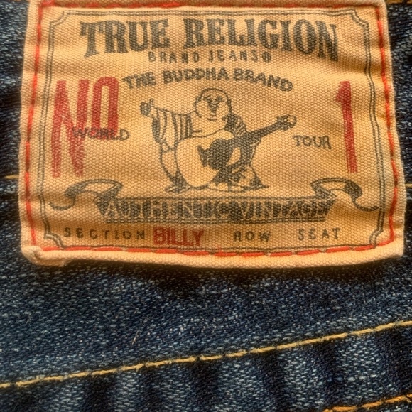 TRUE RELIGION Vintage “Billy” Low Rise Ripped Denim Jeans, Size 26, Good Cond - Picture 16 of 16